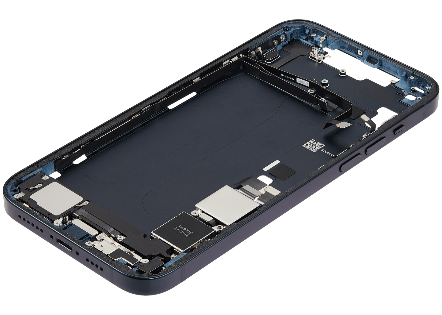 Mid-Frame Housing W/ Charging Port Flex & Small Parts For iPhone 14 Plus (US Version) (Used OEM Pull: Grade C) (Midnight)