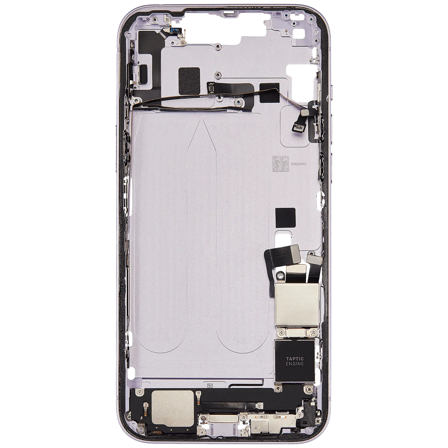 Mid-Frame Housing W/ Charging Port Flex & Small Parts For iPhone 14 Plus (US Version) (Used OEM Pull: Grade C) (Purple)