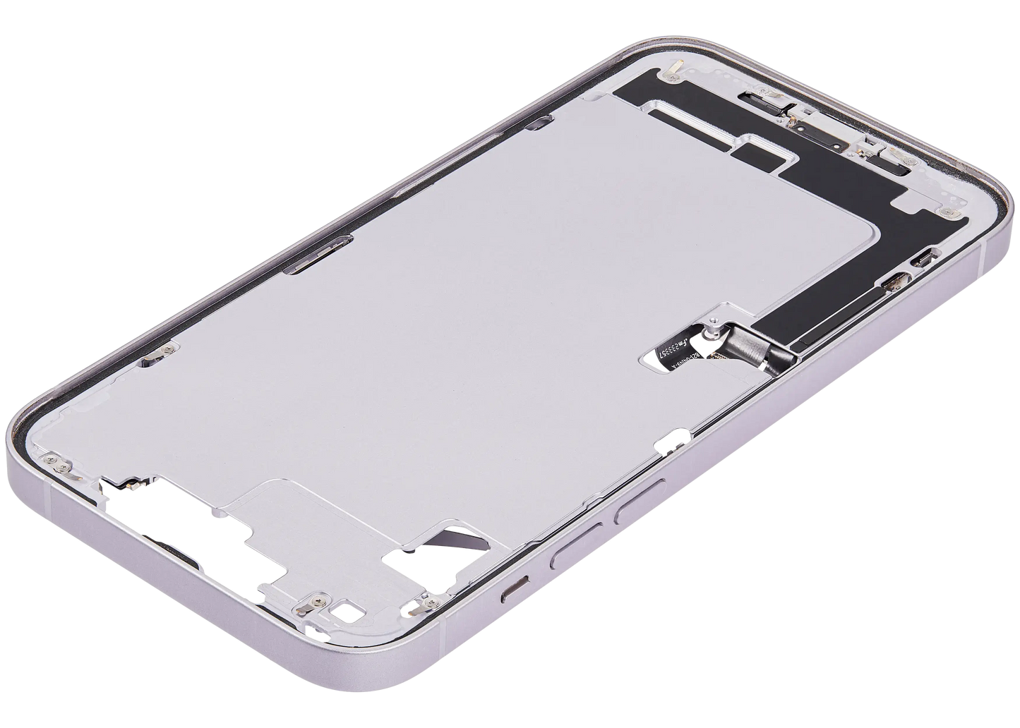 Mid-Frame Housing W/ Charging Port Flex & Small Parts For iPhone 14 Plus (US Version) (Used OEM Pull: Grade C) (Purple)