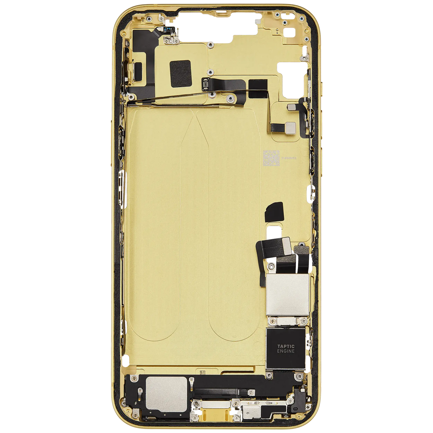 Mid-Frame Housing W/ Charging Port Flex & Small Parts For iPhone 14 Plus (US Version) (Used OEM Pull: Grade C) (Yellow)