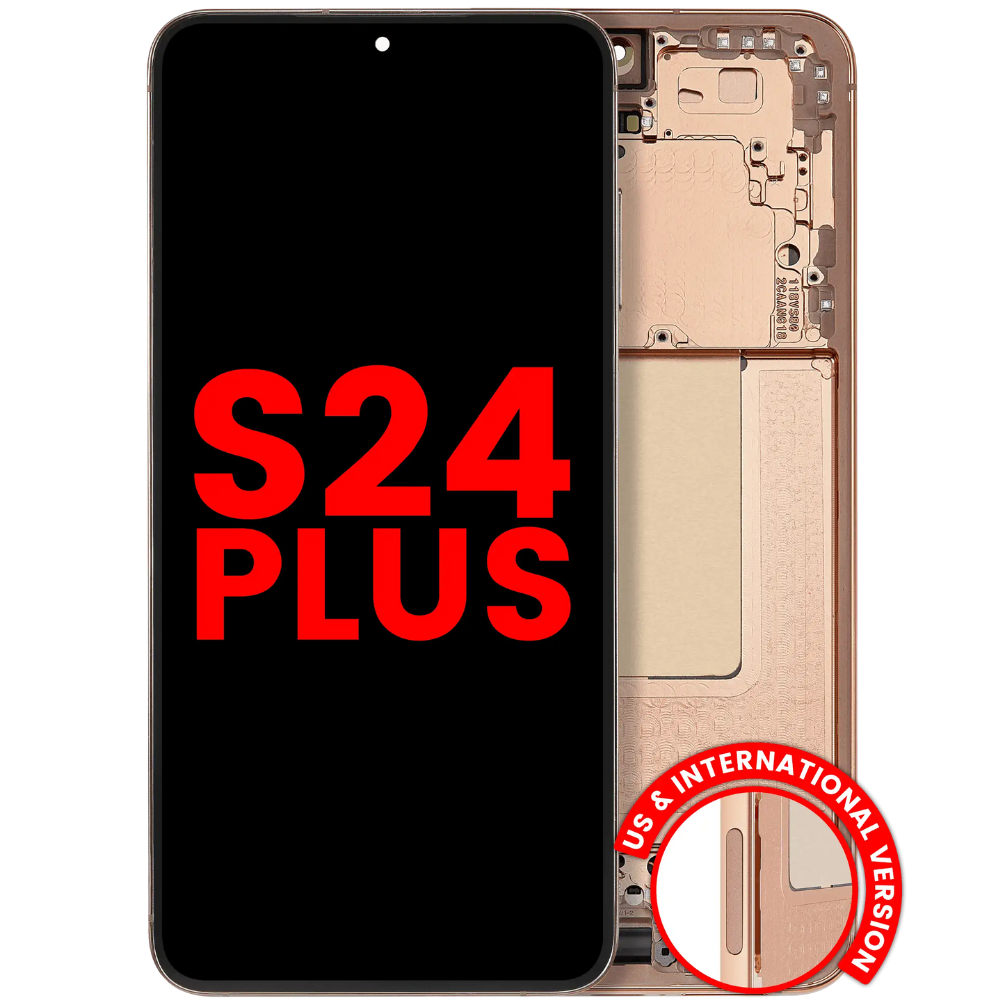 OLED Assembly With Frame Compatible For Samsung Galaxy S24 Plus 5G (US & International Version) (Aftermarket Plus) (Sandstone Orange)