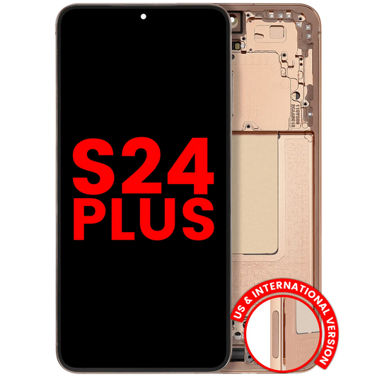 OLED Assembly With Frame Compatible For Samsung Galaxy S24 Plus 5G (US & International Version) (Aftermarket Plus) (Sandstone Orange)