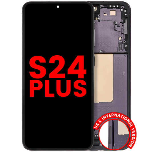 OLED Assembly With Frame Compatible For Samsung Galaxy S24 Plus 5G (US & International Version) (Aftermarket Plus) (Onyx Black)
