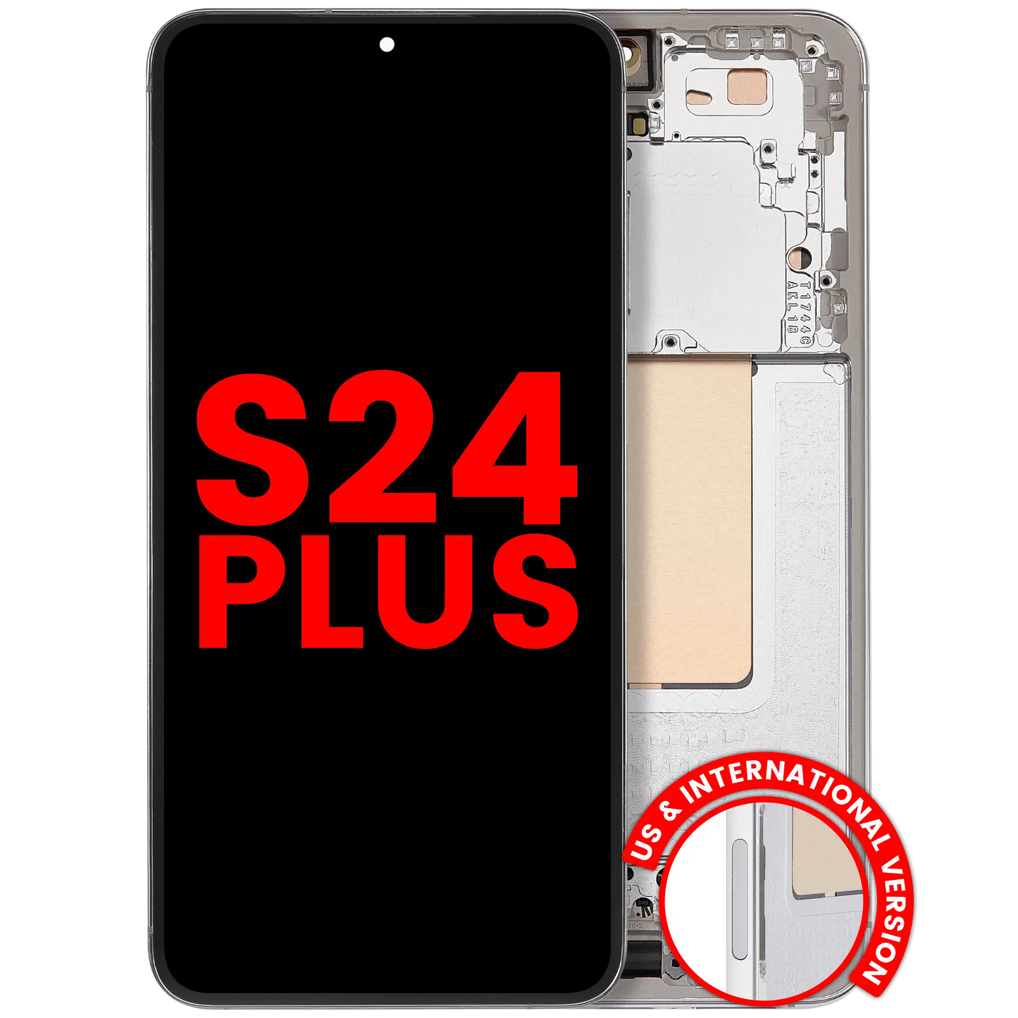OLED Assembly With Frame Compatible For Samsung Galaxy S24 Plus 5G (US & International Version) (Aftermarket Plus) (Marble Grey)