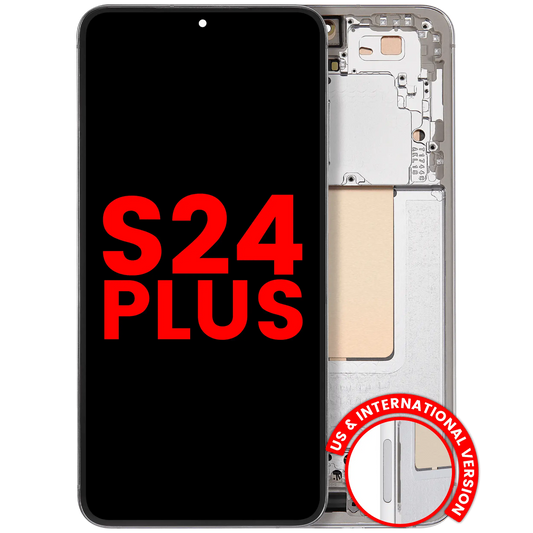 OLED Assembly With Frame Compatible For Samsung Galaxy S24 Plus 5G (US & International Version) (Aftermarket Plus) (Marble Grey)
