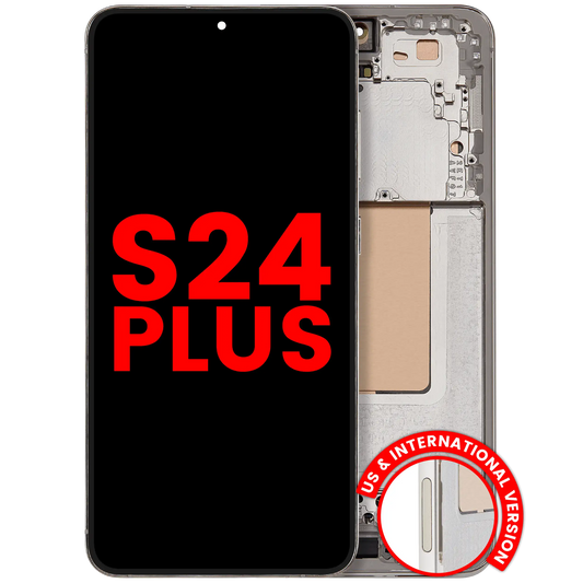 OLED Assembly With Frame Compatible For Samsung Galaxy S24 Plus 5G (US & International Version) (Aftermarket Plus) (Amber Yellow)