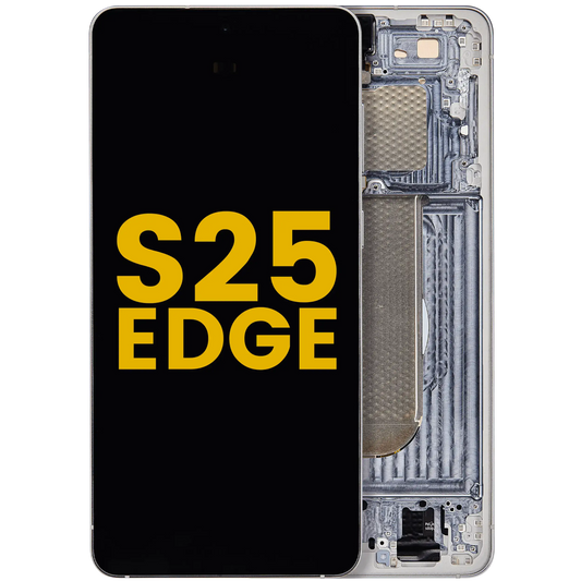 OLED Assembly With Frame For Samsung Galaxy S25 Edge (Refurbished) (Titanium Silver)