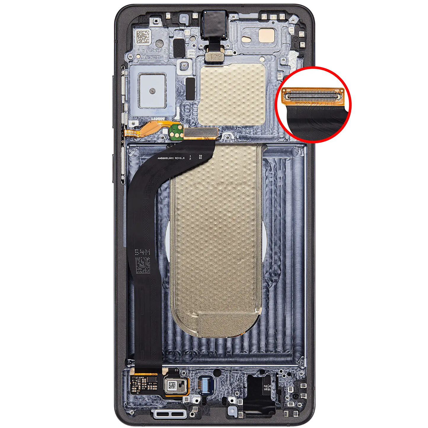OLED Assembly With Frame Compatible For Samsung Galaxy S25 Edge (Service Pack) (Titanium Jetblack)