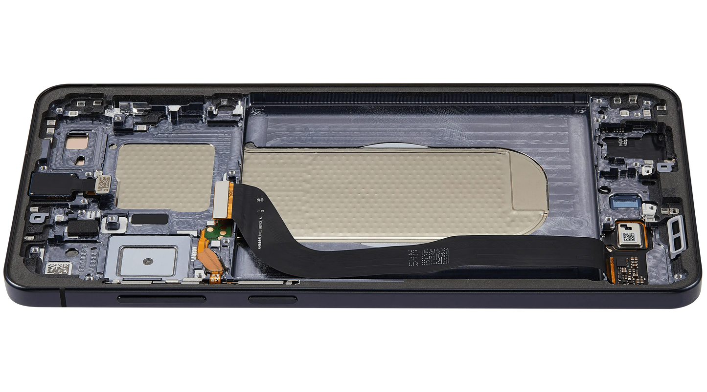 OLED Assembly With Frame Compatible For Samsung Galaxy S25 Edge (Service Pack) (Titanium Jetblack)