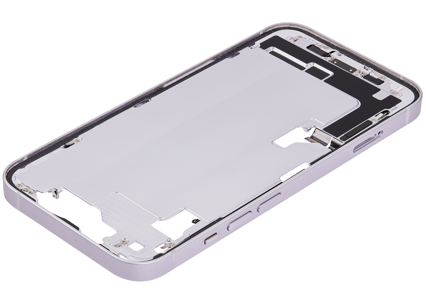 Mid-Frame Housing W/ Charging Port Flex & Small Parts For iPhone 14 (EU / Global Version) (Used OEM Pull: Grade A) (Purple)