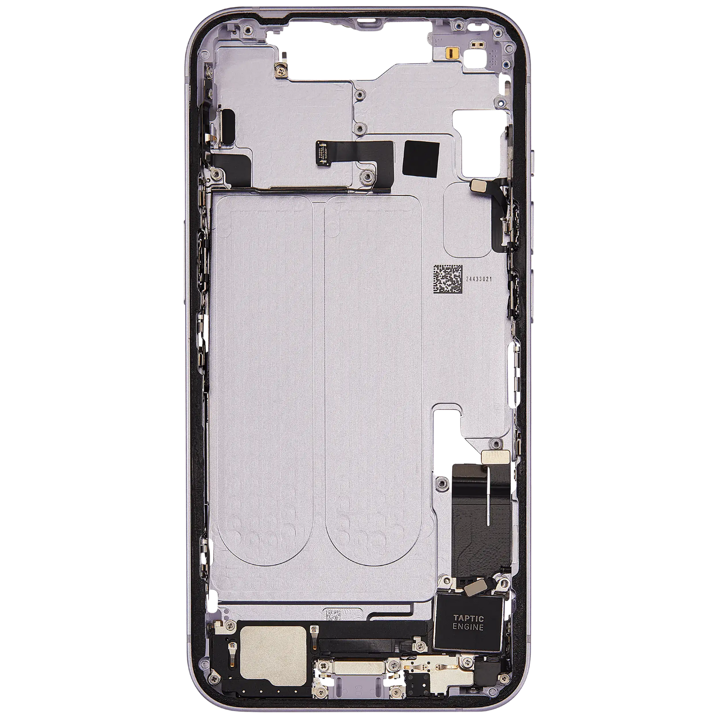 Mid-Frame Housing W/ Charging Port Flex & Small Parts For iPhone 14 (EU / Global Version) (Used OEM Pull: Grade B) (Purple)