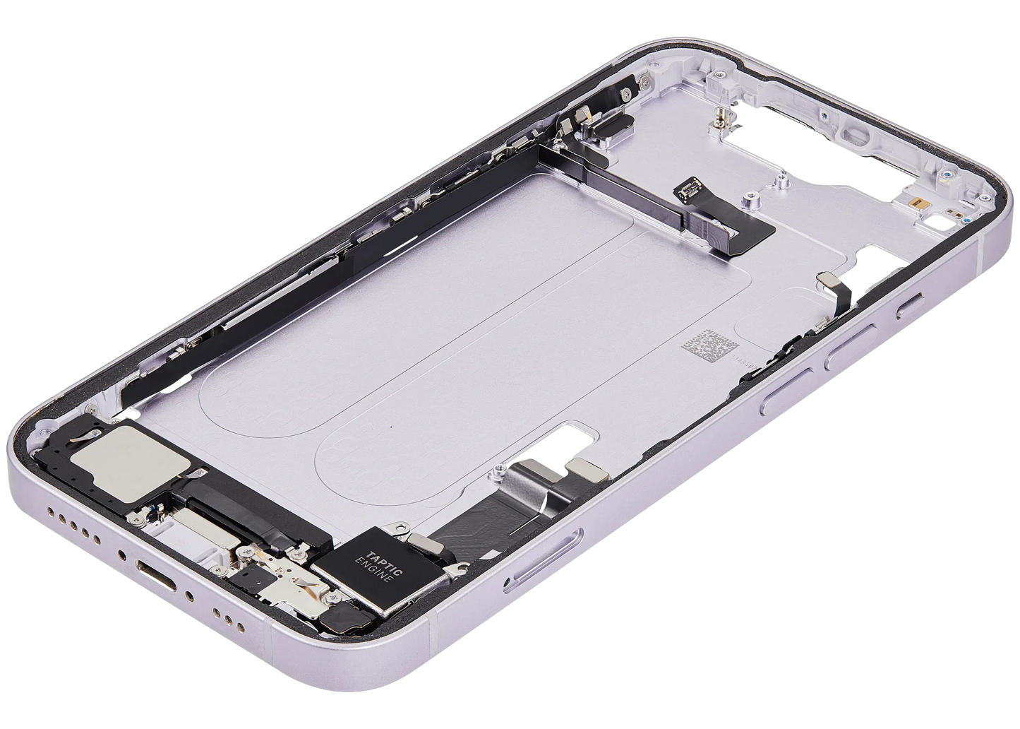 Mid-Frame Housing W/ Charging Port Flex & Small Parts For iPhone 14 (EU / Global Version) (Used OEM Pull: Grade B) (Purple)