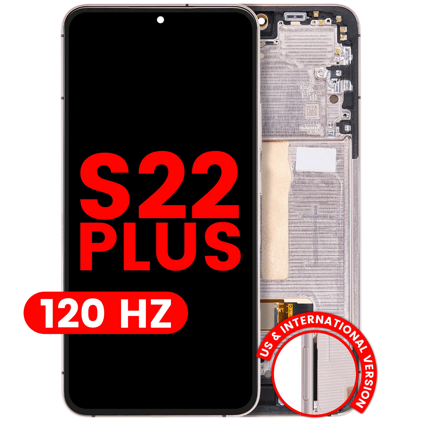 OLED Assembly With Frame For Samsung Galaxy S22 Plus 5G (US & International Version) (Aftermarket Plus) (120Hz) (Pink Gold / Violet)