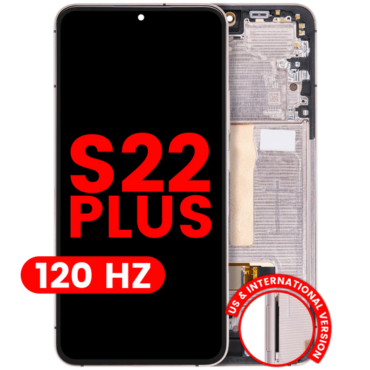 OLED Assembly With Frame For Samsung Galaxy S22 Plus 5G (US & International Version) (Aftermarket Plus) (120Hz) (Pink Gold / Violet)