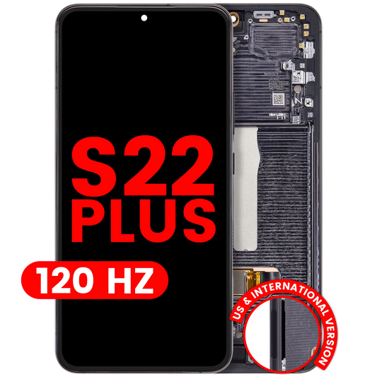 OLED Assembly With Frame For Samsung Galaxy S22 Plus 5G (US & International Version) (Aftermarket Plus) (120Hz) (Phantom Black)
