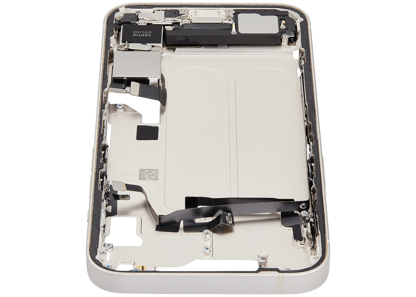 Mid-Frame Housing W/ Charging Port Flex & Small Parts For iPhone 14 (US Version) (Used OEM Pull: Grade A) (Starlight)