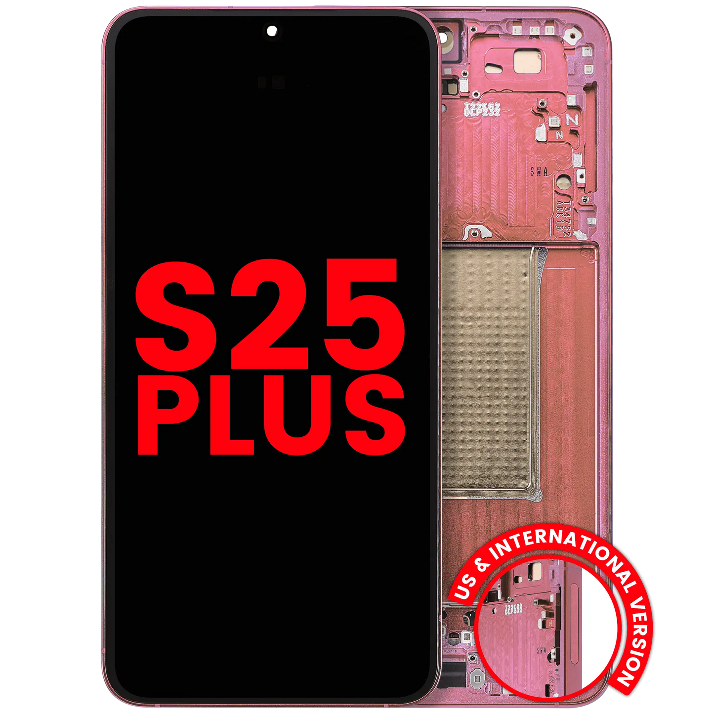OLED Assembly With Frame For Samsung Galaxy S25 Plus 5G (US & International Version) (Aftermarket Plus) (Coral Red)