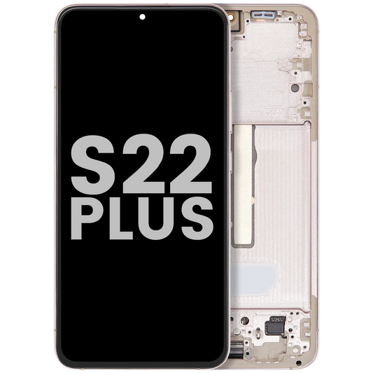 OLED Assembly With Frame For Samsung Galaxy S22 Plus 5G (Used OEM Pull: Grade B/C) (Pink Gold)