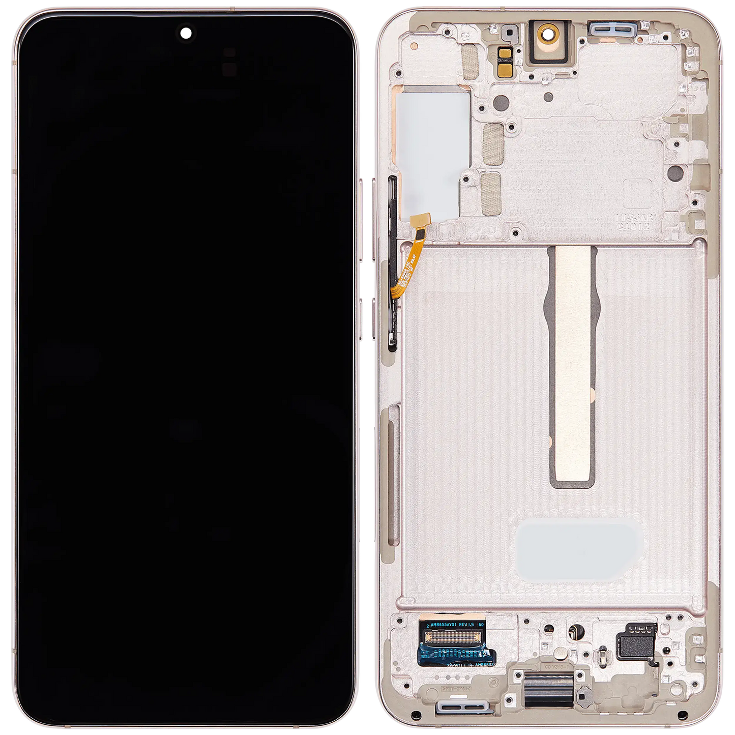 OLED Assembly With Frame For Samsung Galaxy S22 Plus 5G (Used OEM Pull: Grade B/C) (Pink Gold)