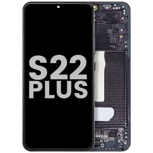 OLED Assembly With Frame For Samsung Galaxy S22 Plus 5G (Used OEM Pull: Grade B/C) (Phantom Black)