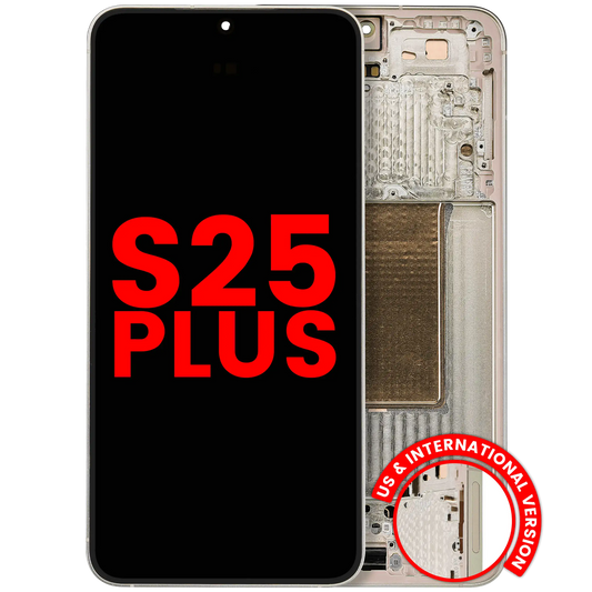 OLED Assembly With Frame For Samsung Galaxy S25 Plus 5G (US & International Version) (Aftermarket Plus) (Pink Gold)