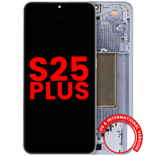 OLED Assembly With Frame For Samsung Galaxy S25 Plus 5G (US & International Version) (Aftermarket Plus) (Icy Blue)