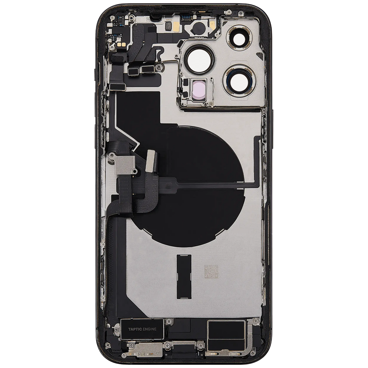 Back Housing W/ Charging Port Flex & Small Parts For iPhone 14 Pro Max (US Version) (Used OEM Pull: Grade A) (Space Black)