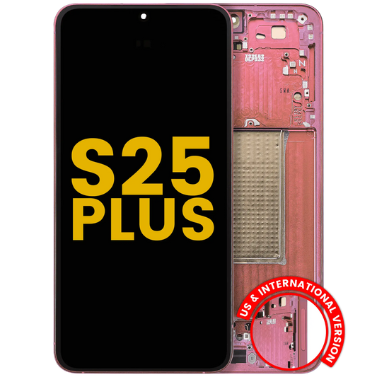 OLED Assembly With Frame For Samsung Galaxy S25 Plus 5G (US & International Version) (Refurbished) (Coral Red)
