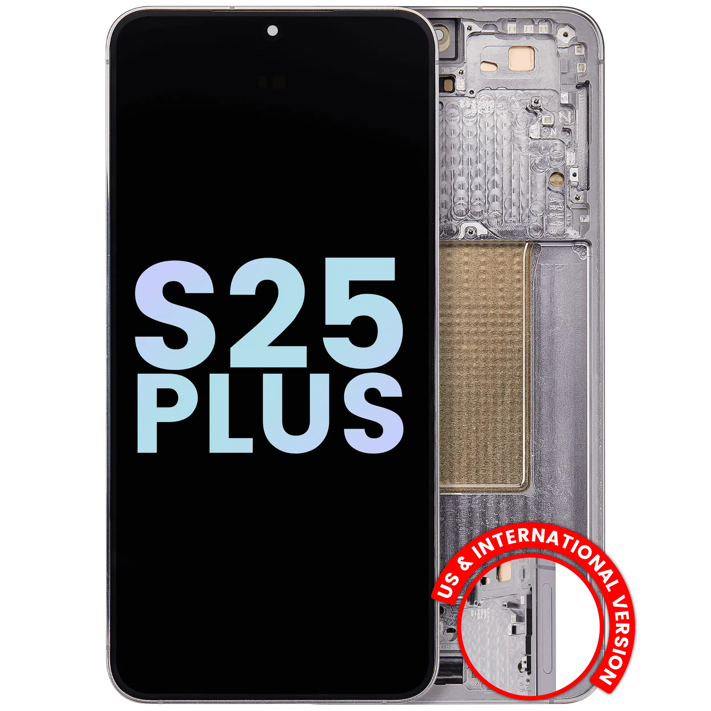 OLED Assembly With Frame For Samsung Galaxy S25 Plus 5G (US & International Version) (Service Pack) (Silver Shadow)