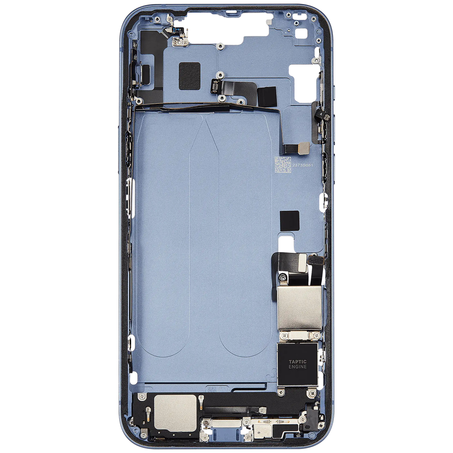 Mid-Frame Housing W/ Charging Port Flex & Small Parts For iPhone 14 Plus (US Version) (Used OEM Pull: Grade A) (Blue)