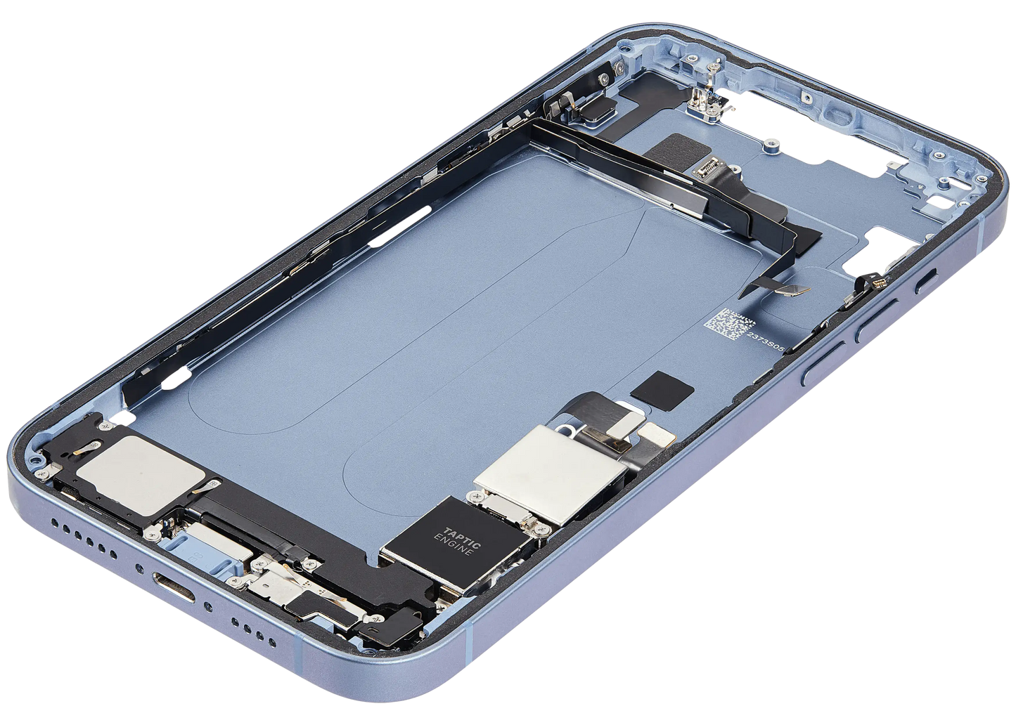 Mid-Frame Housing W/ Charging Port Flex & Small Parts For iPhone 14 Plus (US Version) (Used OEM Pull: Grade A) (Blue)