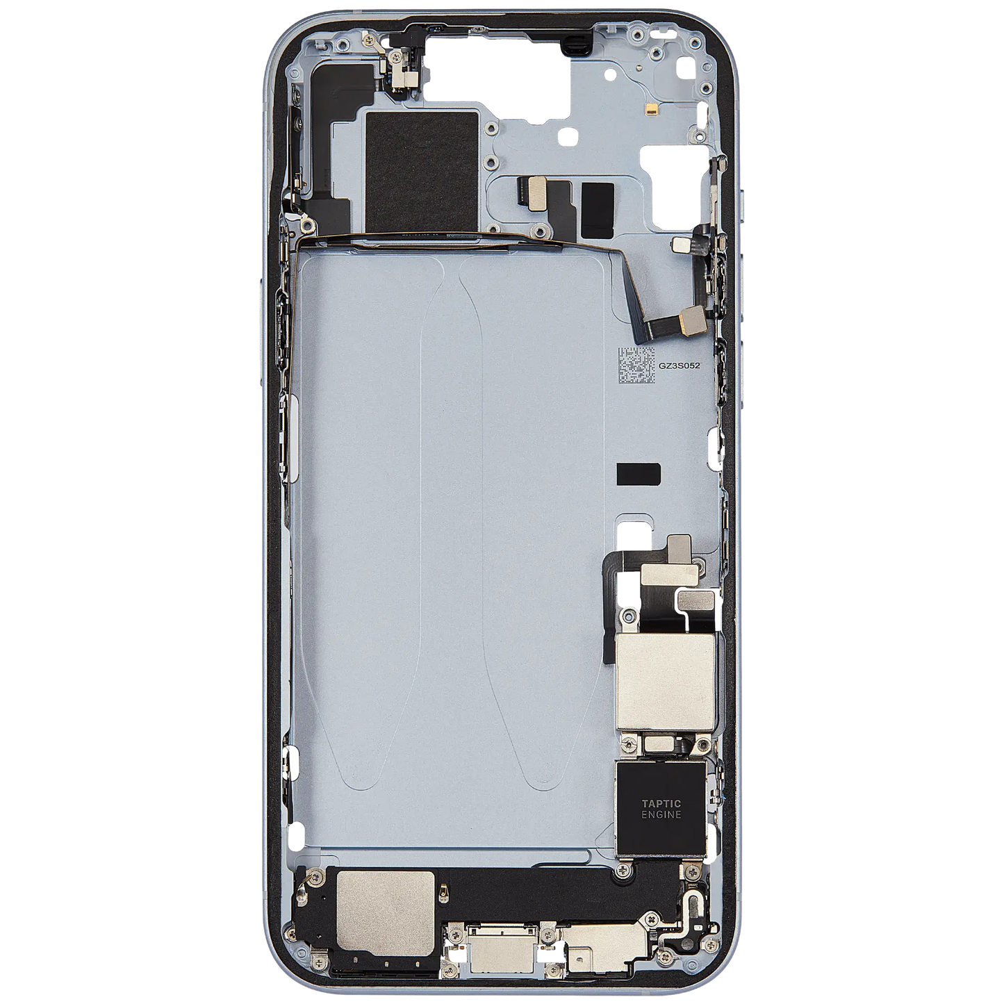 Mid-Frame Housing W/ Charging Port Flex & Small Parts For iPhone 15 Plus (US Version) (Used OEM Pull: Grade A) (Blue)