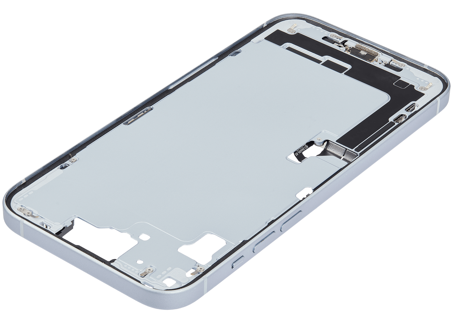 Mid-Frame Housing W/ Charging Port Flex & Small Parts For iPhone 15 Plus (US Version) (Used OEM Pull: Grade A) (Blue)