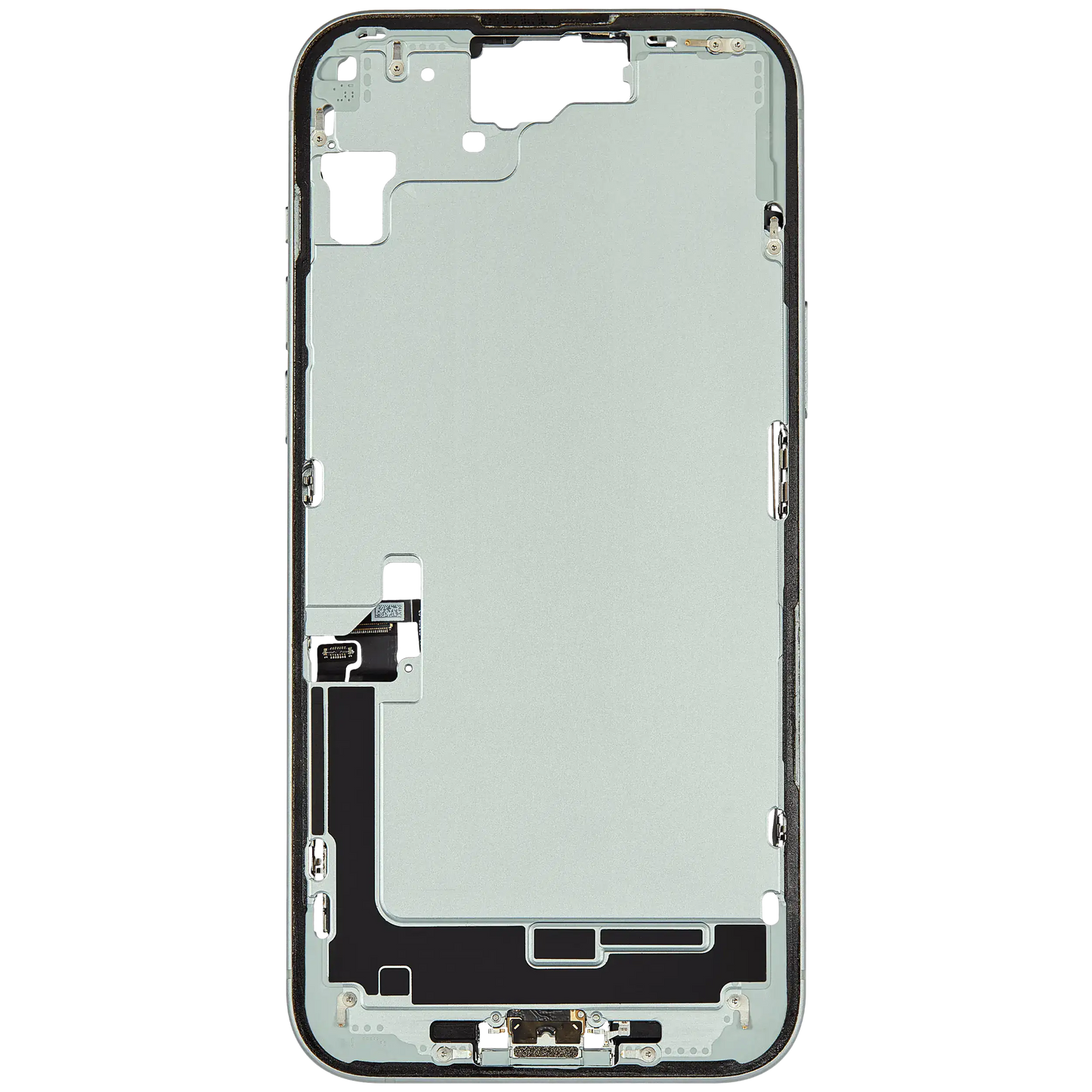 Mid-Frame Housing W/ Charging Port Flex & Small Parts For iPhone 15 Plus (US Version) (Used OEM Pull: Grade A) (Green)