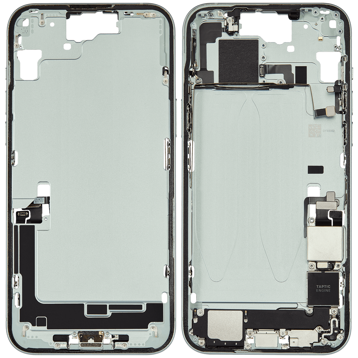 Mid-Frame Housing W/ Charging Port Flex & Small Parts For iPhone 15 Plus (US Version) (Used OEM Pull: Grade A) (Green)