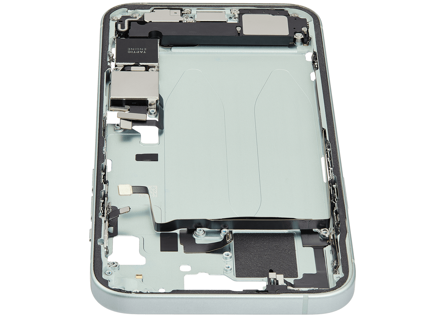 Mid-Frame Housing W/ Charging Port Flex & Small Parts For iPhone 15 Plus (US Version) (Used OEM Pull: Grade A) (Green)