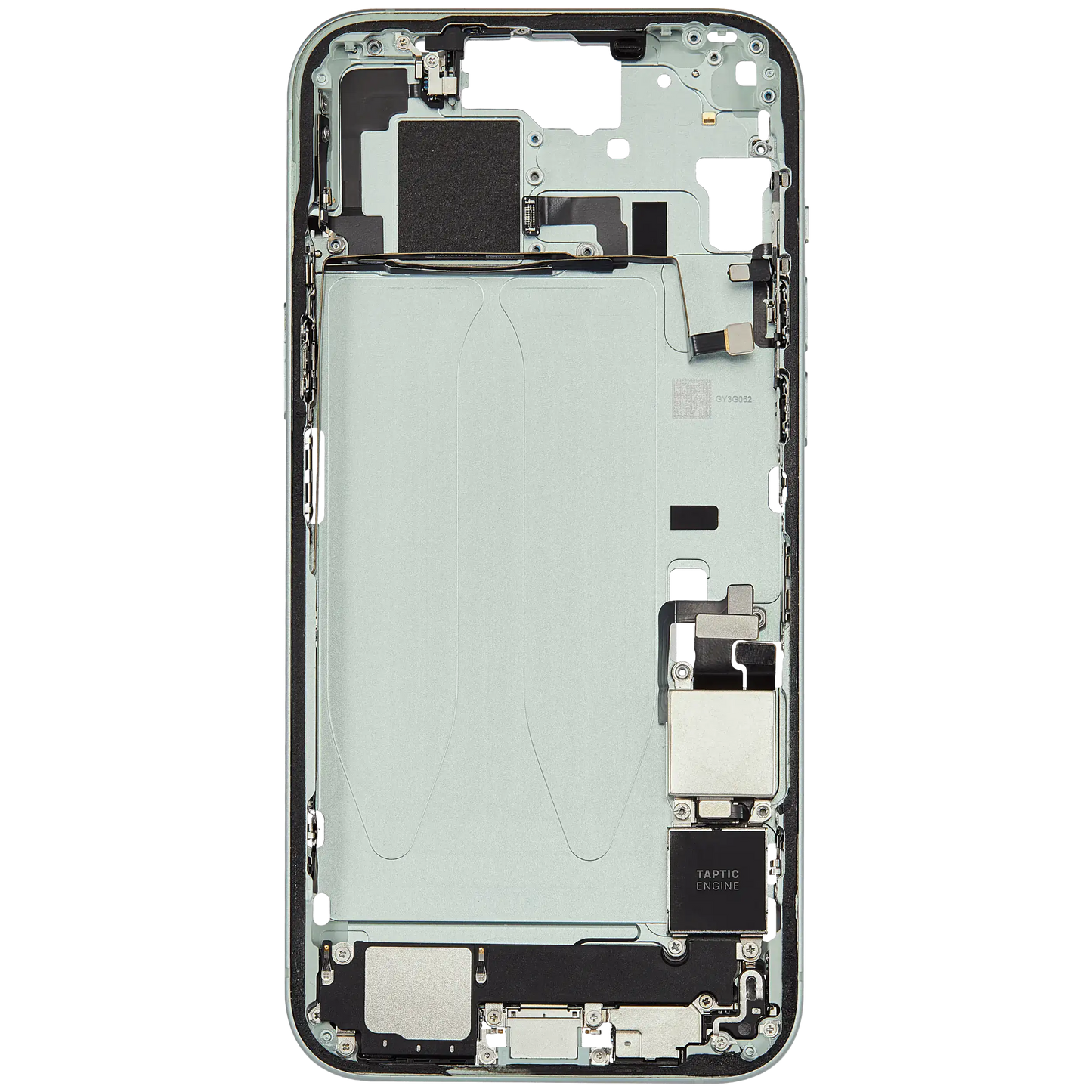 Mid-Frame Housing W/ Charging Port Flex & Small Parts For iPhone 15 Plus (US Version) (Used OEM Pull: Grade B) (Green)