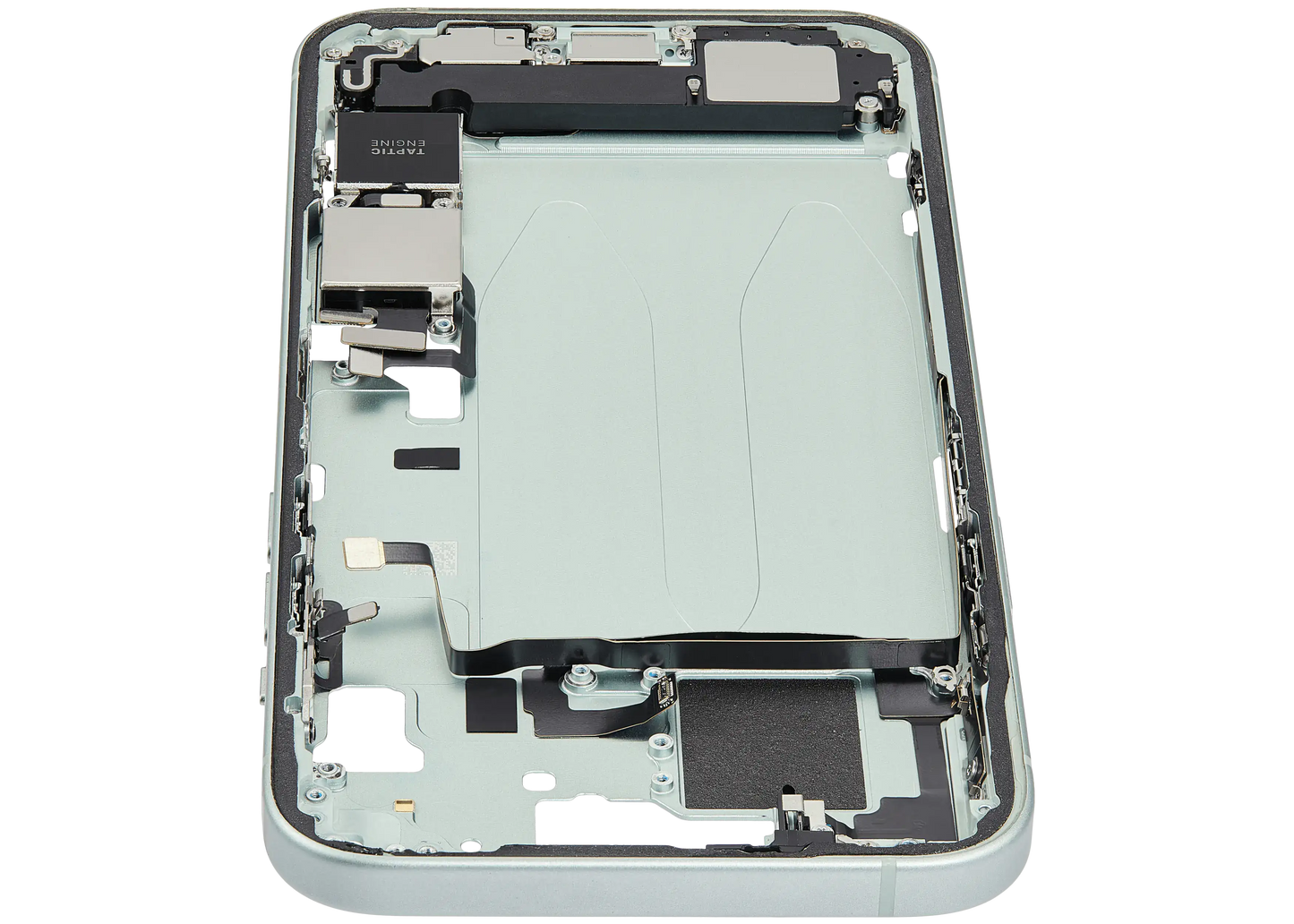 Mid-Frame Housing W/ Charging Port Flex & Small Parts For iPhone 15 Plus (US Version) (Used OEM Pull: Grade B) (Green)
