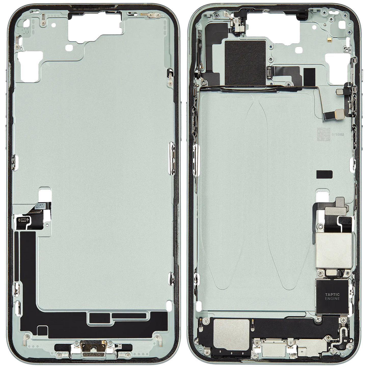 Mid-Frame Housing W/ Charging Port Flex & Small Parts For iPhone 15 Plus (US Version) (Used OEM Pull: Grade C) (Green)