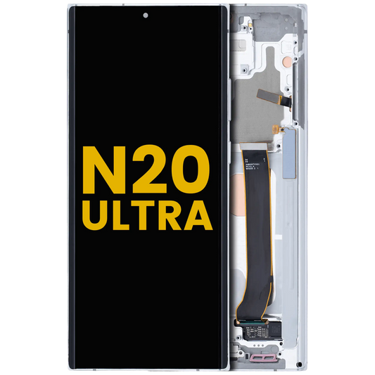 OLED Assembly With Frame For Samsung Galaxy Note 20 Ultra 5G (Refurbished) (Mystic White)