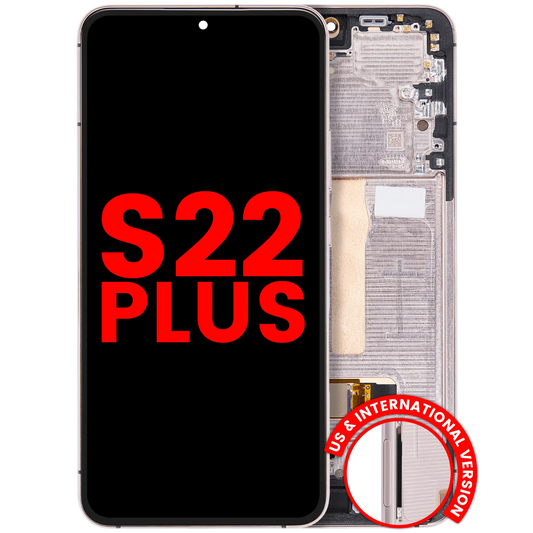 OLED Assembly With Frame For Samsung Galaxy S22 Plus 5G (US & International Version) (Aftermarket Plus) (Pink Gold / Violet)