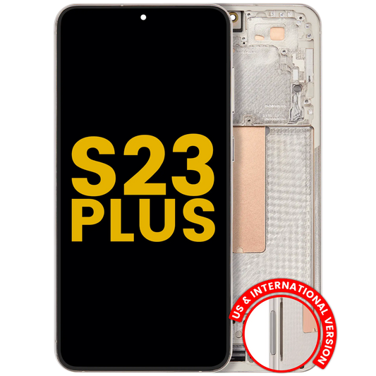 OLED Assembly With Frame For Samsung Galaxy S23 Plus 5G (US & International) (Refurbished) (Cream)