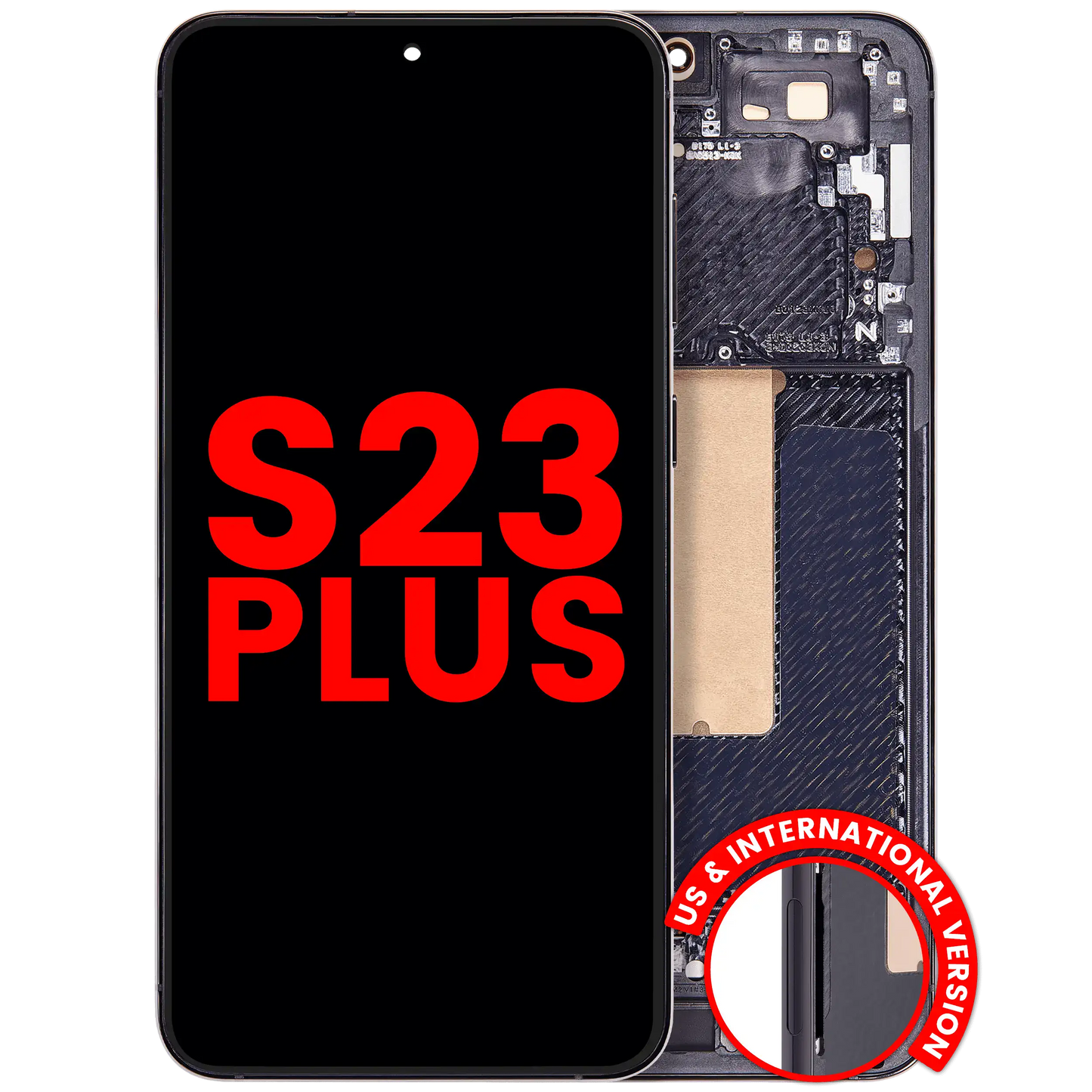 OLED Assembly With Frame For Samsung Galaxy S23 Plus (US & International) (Aftermarket Plus) (Phantom Black)