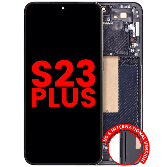 OLED Assembly With Frame For Samsung Galaxy S23 Plus (US & International) (Aftermarket Plus) (Phantom Black)
