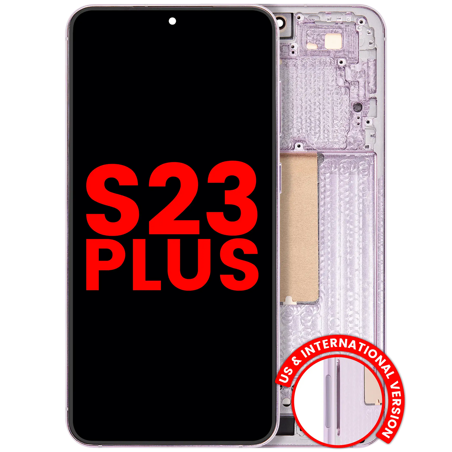 OLED Assembly With Frame For Samsung Galaxy S23 Plus (US & International) (Aftermarket Plus) (Lavender)
