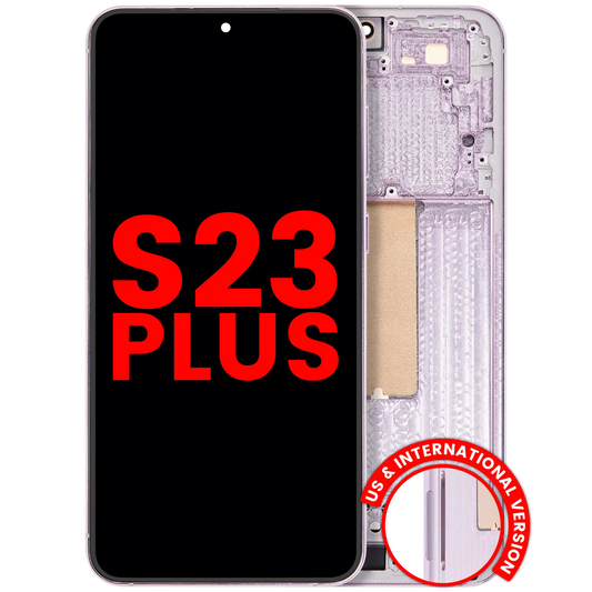 OLED Assembly With Frame For Samsung Galaxy S23 Plus (US & International) (Aftermarket Plus) (Lavender)
