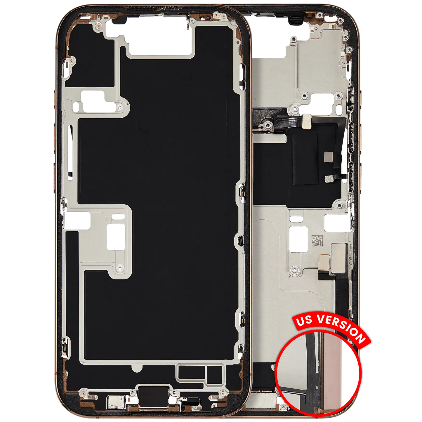 Mid-Frame Housing W/ Small Parts For iPhone 16 Pro (US Version) (Used OEM Pull: Grade B) (Desert Titanium)