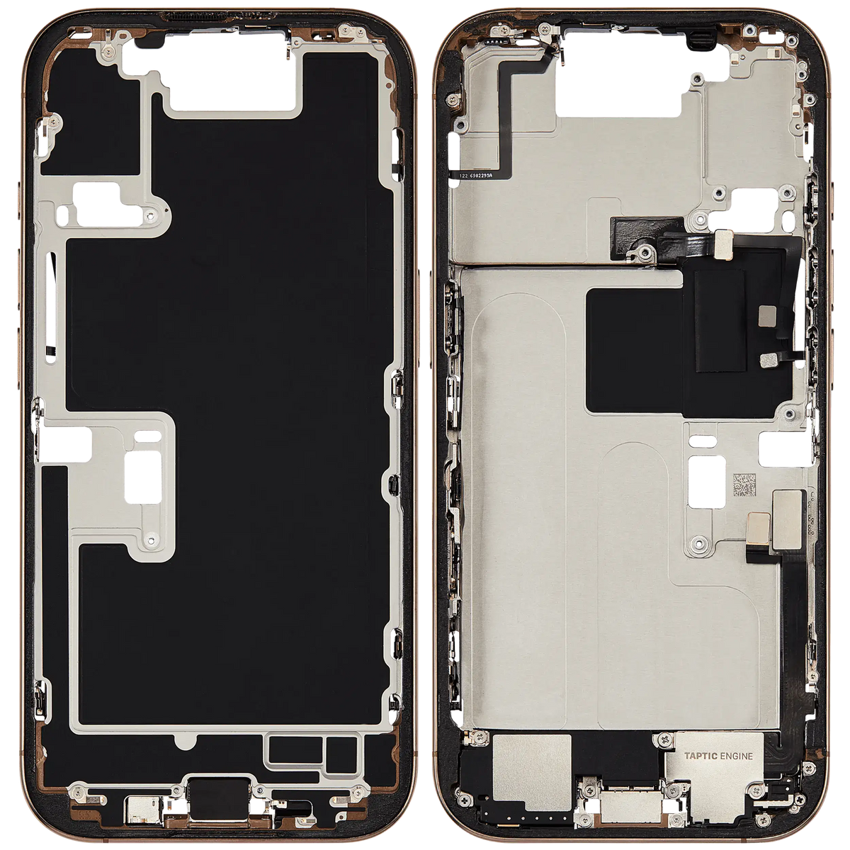 Mid-Frame Housing W/ Charging Port Flex & Small Parts For iPhone 16 Pro (US Version) (Used OEM Pull: Grade C) (Desert Titanium) — product photo 7
