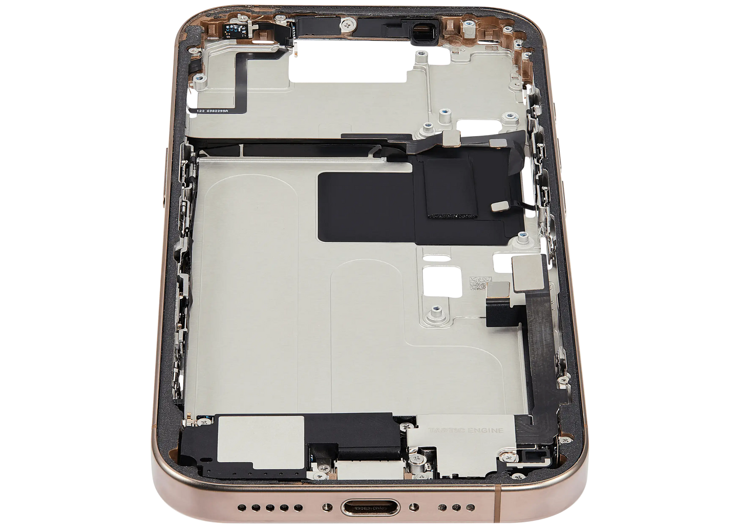Mid-Frame Housing W/ Small Parts For iPhone 16 Pro (US Version) (Used OEM Pull: Grade B) (Desert Titanium)
