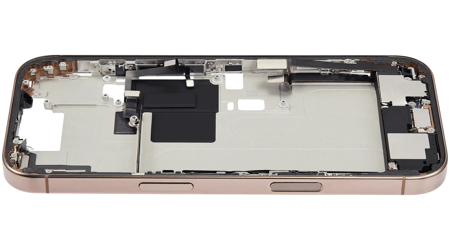 Mid-Frame Housing W/ Small Parts For iPhone 16 Pro (US Version) (Used OEM Pull: Grade B) (Desert Titanium)